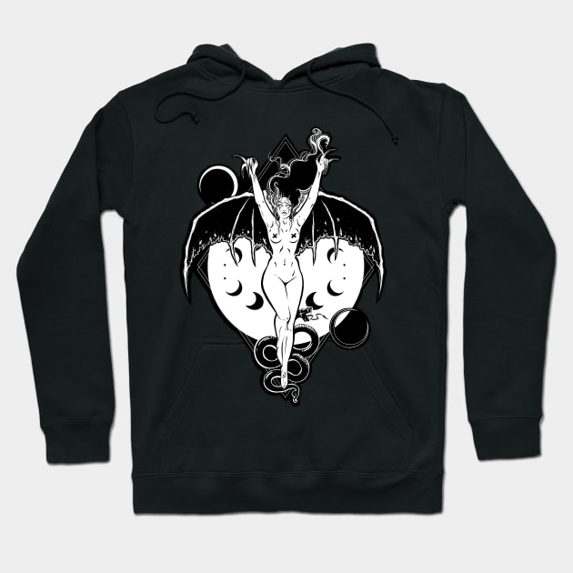 BatGirl - halloween bats, woman, dark nun, night night, vampire, dracula, star, snake, witch, stranger, black, tarot, dead girl, succubus, dragon, ankh Hoodie by SSINAMOON COVEN